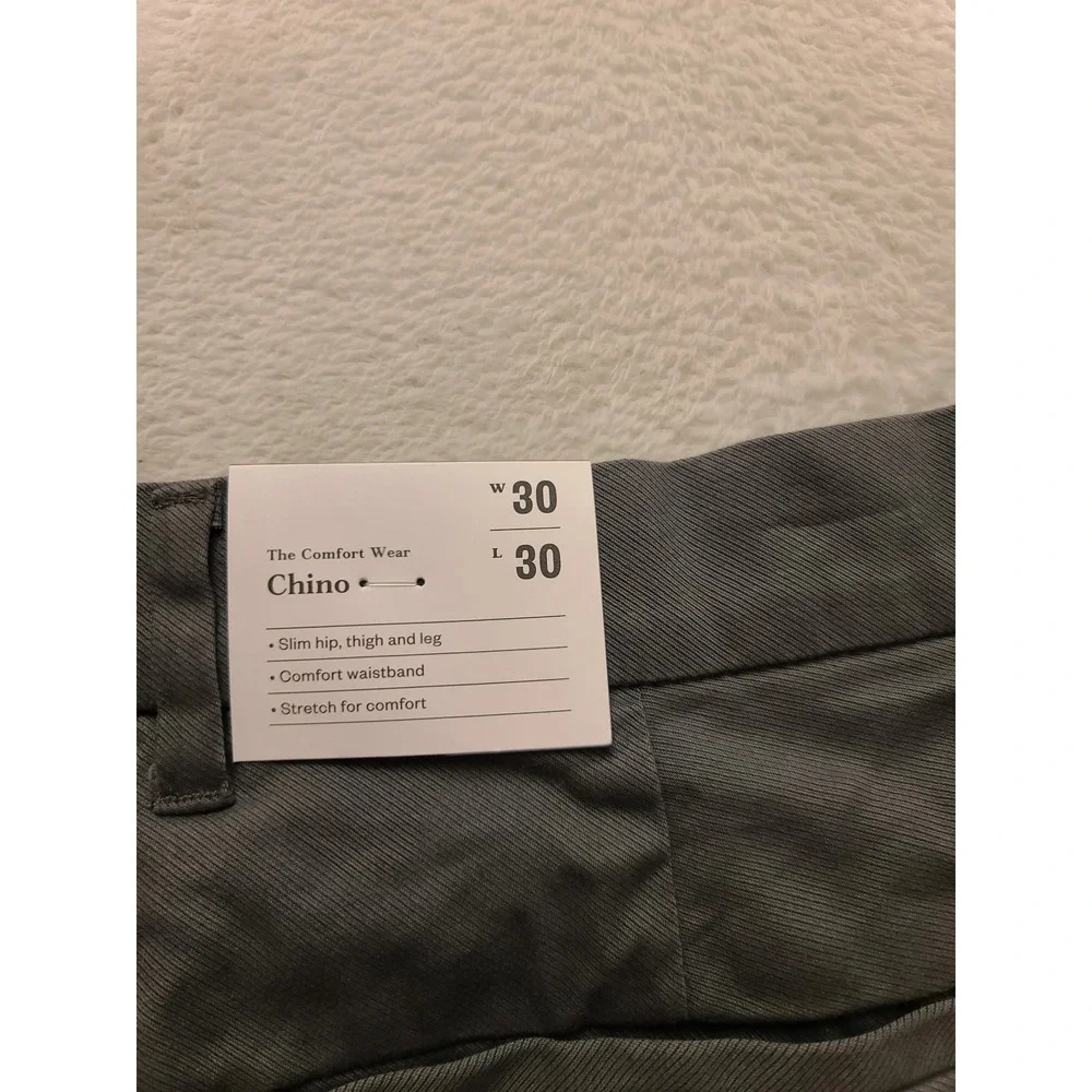 Goodfellow & Co Mens Gray Comfort Wear Slim Fit Chino Pants 30x30 NWT